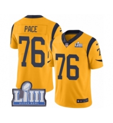 Youth Nike Los Angeles Rams #76 Orlando Pace Limited Gold Rush Vapor Untouchable Super Bowl LIII Bound NFL Jersey