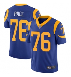 Youth Nike Los Angeles Rams #76 Orlando Pace Royal Blue Alternate Vapor Untouchable Limited Player NFL Jersey