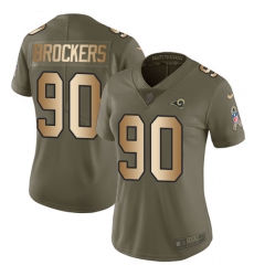 Women's Nike Los Angeles Rams #90 Michael Brockers Limited Olive/Gold 2017 Salute to Service NFL Jersey