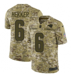 Youth Nike Los Angeles Rams #6 Johnny Hekker Limited Camo 2018 Salute to Service NFL Jersey