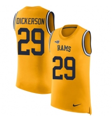 Men's Nike Los Angeles Rams #29 Eric Dickerson Limited Gold Rush Player Name & Number Tank Top NFL Jersey