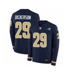 Youth Nike Los Angeles Rams #29 Eric Dickerson Limited Navy Blue Therma Long Sleeve NFL Jersey