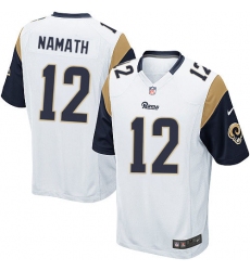 Men's Nike Los Angeles Rams #12 Joe Namath Game White NFL Jersey