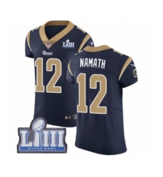 Men's Nike Los Angeles Rams #12 Joe Namath Navy Blue Team Color Vapor Untouchable Elite Player Super Bowl LIII Bound NFL Jersey