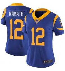 Women's Nike Los Angeles Rams #12 Joe Namath Elite Royal Blue Alternate NFL Jersey