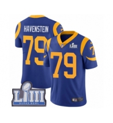 Men's Nike Los Angeles Rams #79 Rob Havenstein Royal Blue Alternate Vapor Untouchable Limited Player Super Bowl LIII Bound NFL Jersey