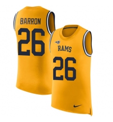 Men's Nike Los Angeles Rams #26 Mark Barron Limited Gold Rush Player Name & Number Tank Top NFL Jersey