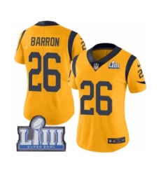 Women's Nike Los Angeles Rams #26 Mark Barron Limited Gold Rush Vapor Untouchable Super Bowl LIII Bound NFL Jersey