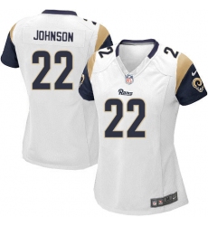 Women's Nike Los Angeles Rams #22 Trumaine Johnson Game White NFL Jersey