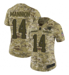 Women's Nike Los Angeles Rams #14 Sean Mannion Limited Camo 2018 Salute to Service NFL Jersey