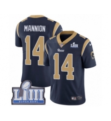 Youth Nike Los Angeles Rams #14 Sean Mannion Navy Blue Team Color Vapor Untouchable Limited Player Super Bowl LIII Bound NFL Jersey