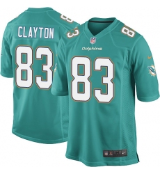 Men's Nike Miami Dolphins #83 Mark Clayton Game Aqua Green Team Color NFL Jersey