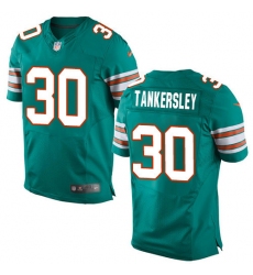 Men's Nike Miami Dolphins #30 Cordrea Tankersley Elite Aqua Green Alternate NFL Jersey
