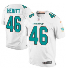 Men's Nike Miami Dolphins #46 Neville Hewitt Elite White NFL Jersey
