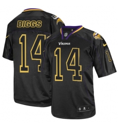 Men's Nike Minnesota Vikings #14 Stefon Diggs Elite Lights Out Black NFL Jersey