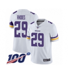 Men's Minnesota Vikings #29 Xavier Rhodes White Vapor Untouchable Limited Player 100th Season Football Jersey