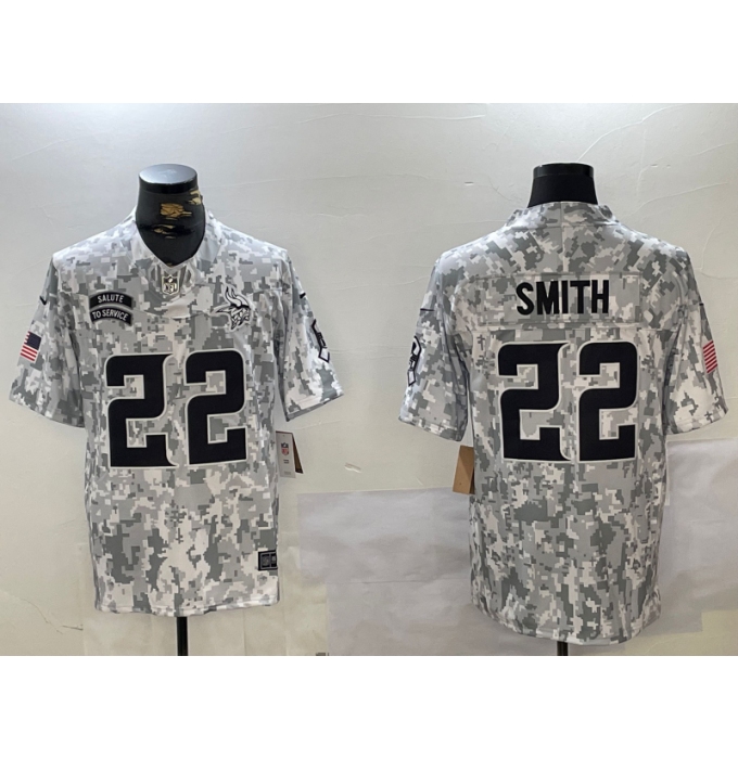 Men's Minnesota Vikings #22 Harrison Smith Arctic Camo 2024 FUSE Salute to Service Limited Stitched Jersey