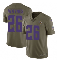 Youth Nike Minnesota Vikings #26 Trae Waynes Limited Olive 2017 Salute to Service NFL Jersey
