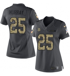 Women's Nike Minnesota Vikings #25 Latavius Murray Limited Black 2016 Salute to Service NFL Jersey