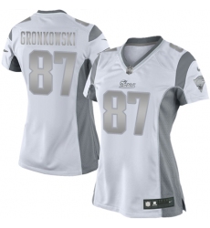 Women's Nike New England Patriots #87 Rob Gronkowski Limited White Platinum NFL Jersey