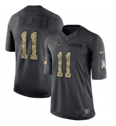 Men's Nike New England Patriots #11 Julian Edelman Limited Black 2016 Salute to Service NFL Jersey Men's Nike New England Patriots #11 Julian Edelman Limited Black 2016 Salute to Service NFL Jersey