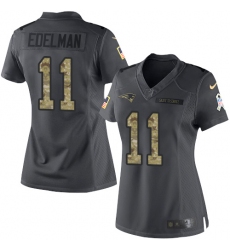 Women's Nike New England Patriots #11 Julian Edelman Limited Black 2016 Salute to Service NFL Jersey Women's Nike New England Patriots #11 Julian Edelman Limited Black 2016 Salute to Service NFL Jersey