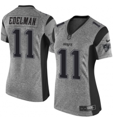 Women's Nike New England Patriots #11 Julian Edelman Limited Gray Gridiron NFL Jersey Women's Nike New England Patriots #11 Julian Edelman Limited Gray Gridiron NFL Jersey