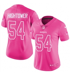 Women's Nike New England Patriots #54 Dont'a Hightower Limited Pink Rush Fashion NFL Jersey