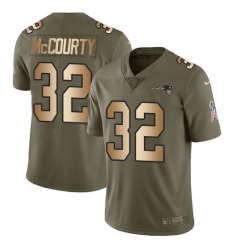 Youth Nike New England Patriots #32 Devin McCourty Limited Olive/Gold 2017 Salute to Service NFL Jersey