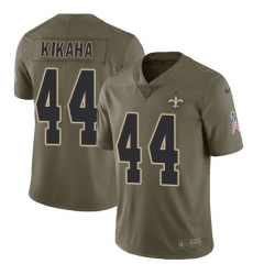 Youth Nike New Orleans Saints #44 Hau'oli Kikaha Limited Olive 2017 Salute to Service NFL Jersey
