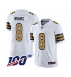 Men's New Orleans Saints #8 Archie Manning Limited White Rush Vapor Untouchable 100th Season Football Jersey