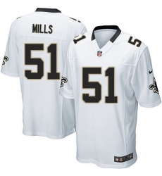 Men's Nike New Orleans Saints #51 Sam Mills Game White NFL Jersey