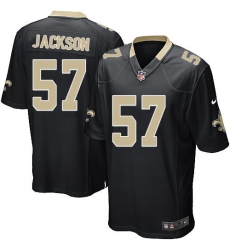 Men's Nike New Orleans Saints #57 Rickey Jackson Game Black Team Color NFL Jersey