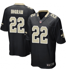Men's Nike New Orleans Saints #22 Mark Ingram Game Black Team Color NFL Jersey