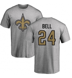 NFL Nike New Orleans Saints #24 Vonn Bell Ash Name & Number Logo T-Shirt