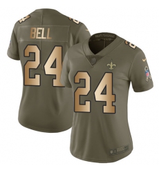 Women's Nike New Orleans Saints #24 Vonn Bell Limited Olive Gold 2017 Salute to Service NFL Jersey