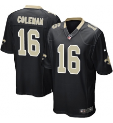Men's Nike New Orleans Saints #16 Brandon Coleman Game Black Team Color NFL Jersey