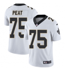 Men's Nike New Orleans Saints #75 Andrus Peat White Vapor Untouchable Limited Player NFL Jersey