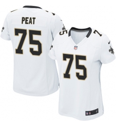Women's Nike New Orleans Saints #75 Andrus Peat Game White NFL Jersey