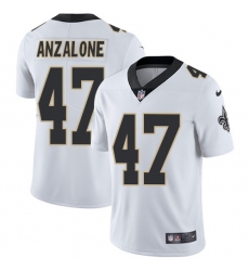 Men's Nike New Orleans Saints #47 Alex Anzalone White Vapor Untouchable Limited Player NFL Jersey