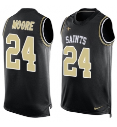 Men's Nike New Orleans Saints #24 Sterling Moore Limited Black Player Name & Number Tank Top NFL Jersey