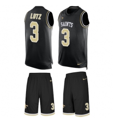 Men's Nike New Orleans Saints #3 Will Lutz Limited Black Tank Top Suit NFL Jersey