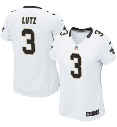 Women's Nike New Orleans Saints #3 Will Lutz Game White NFL Jersey