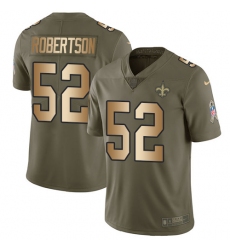 Youth Nike New Orleans Saints #52 Craig Robertson Limited Olive/Gold 2017 Salute to Service NFL Jersey
