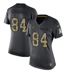 Women's Nike New Orleans Saints #84 Michael Hoomanawanui Limited Black 2016 Salute to Service NFL Jersey