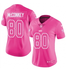 Women's Nike New York Giants #80 Phil McConkey Limited Pink Rush Fashion NFL Jersey