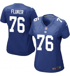 Women's Nike New York Giants #76 D.J. Fluker Game Royal Blue Team Color NFL Jersey