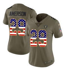 Women's Nike Oakland Raiders #29 David Amerson Limited Olive/USA Flag 2017 Salute to Service NFL Jersey