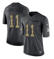 Youth Nike Oakland Raiders #11 Sebastian Janikowski Limited Black 2016 Salute to Service NFL Jersey
