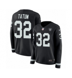 Women's Nike Oakland Raiders #32 Jack Tatum Limited Black Therma Long Sleeve NFL Jersey